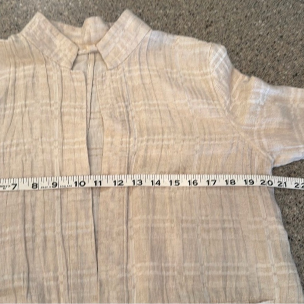 Eileen Fisher Cream Linen Open Blazer - Picture 8 of 10